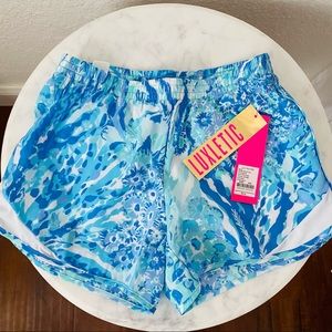 NWT Lilly Pulitzer Luxletic Ocean Trail Shorts Blue Haven XXS